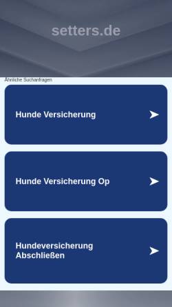 Vorschau der mobilen Webseite www.setters.de, Zuchtstätte from Gentle Touch