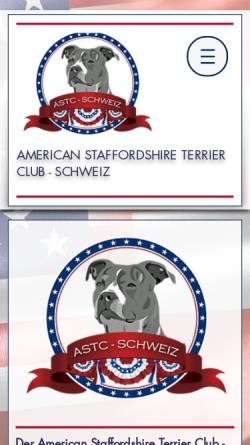 Vorschau der mobilen Webseite www.amstaff.ch, American Staffordshire Terrier Club Schweiz