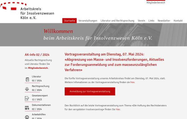Vorschau von www.ak-inso-koeln.de, Arbeitskreis für Insolvenzwesen Köln e.V.