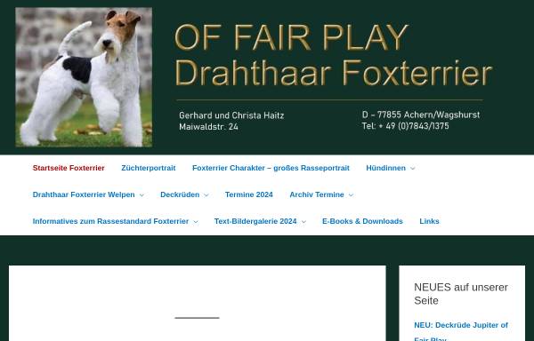 Vorschau von www.foxterrier-haitz.de, Of Fair Play