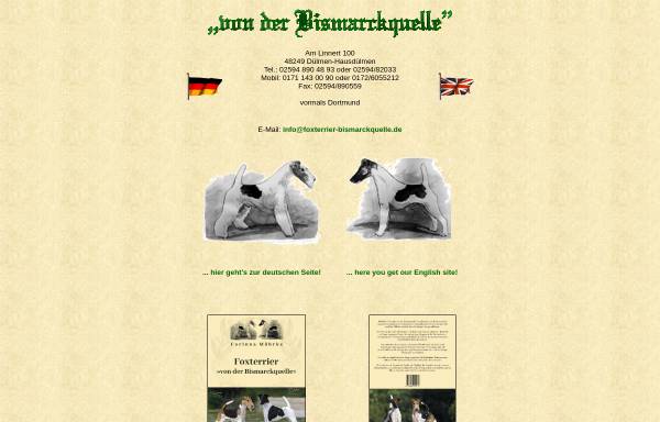 Vorschau von www.foxterrier-bismarckquelle.de, Von der Bismarckquelle