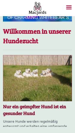 Vorschau der mobilen Webseite www.westie-homepage.de, Of charming white Beares