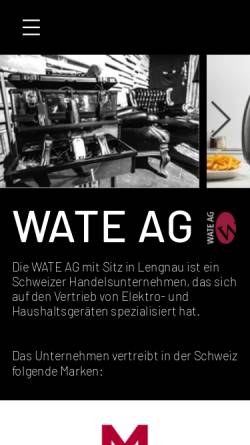 Vorschau der mobilen Webseite www.wateag.ch, Wate AG
