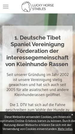 Vorschau der mobilen Webseite www.tibet-spaniel-dtv.de, 1.Deutsche Tibet-Spaniel Vereinigung