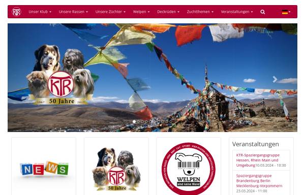 Vorschau von www.tibethunde-ktr.de, Internationaler Klub für Tibetische Hunderassen e.V.