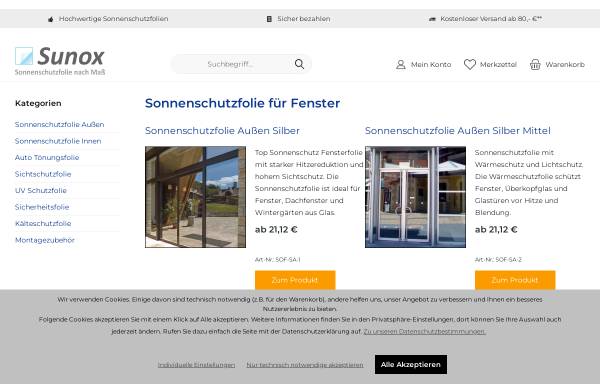 Vorschau von www.sonnenschutzfolien-shop.de, Meiboom & Syrzisko GbR