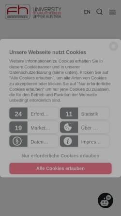 Vorschau der mobilen Webseite www.fh-ooe.at, Campus Steyr - Fakultät für Management