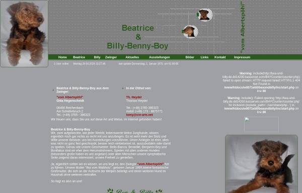 Vorschau von www.bea-und-billy.de, Beatice und Billy-Benny-Boy