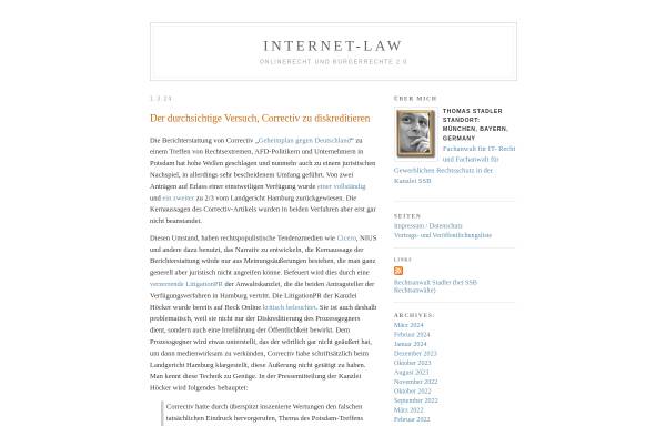 Vorschau von www.internet-law.de, Datenbank Onlinerecht