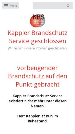 Vorschau der mobilen Webseite kappler-brandschutz.de, Kappler Brandschutz Service
