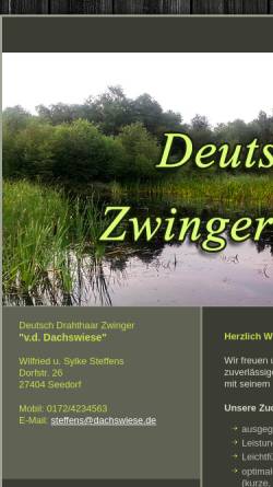 Vorschau der mobilen Webseite www.drahthaar-dachswiese.com, Von der Dachswiese