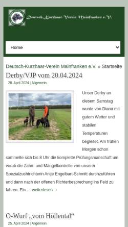 Vorschau der mobilen Webseite www.dkv-mainfranken.de, Deutsch Kurzhaar Verein Mainfranken e.V.