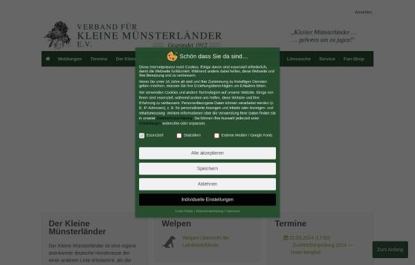 Vorschau von kleine-muensterlaender.org, Verband für Kleine Münsterländer Vorstehhunde e.V.