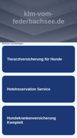 Vorschau der mobilen Webseite www.klm-vom-federbachsee.de, Vom Federbachsee