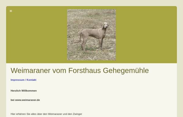 Vorschau von www.weimaraner.de, Vom Forsthaus Gehegemühle