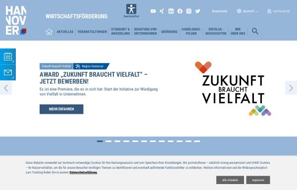 Vorschau von www.unternehmerbuero-hannover.de, Unternehmerbüro in der Region Hannover