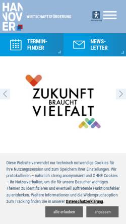 Vorschau der mobilen Webseite www.unternehmerbuero-hannover.de, Unternehmerbüro in der Region Hannover