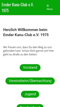 Vorschau der mobilen Webseite www.emder-kanu-club.de, Emder Kanu Club