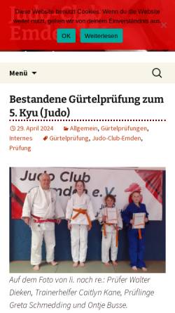 Vorschau der mobilen Webseite jc-emden.de, Judo-Club Emden e.V.
