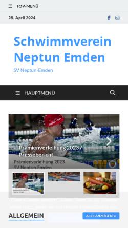 Vorschau der mobilen Webseite www.neptun-emden.de, Schwimmverein Neptun Emden e.V.