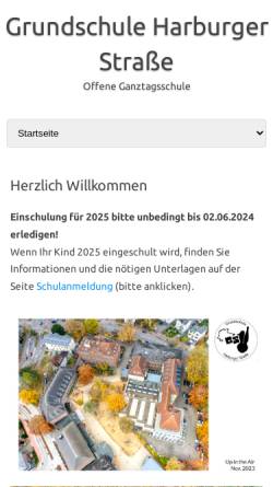 Vorschau der mobilen Webseite www.grundschule-harburger-strasse.de, Grundschule Harburger Straße
