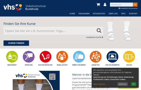 Vorschau von www.vhs-buxtehude.de, Volkshochschule Buxtehude