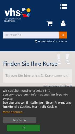 Vorschau der mobilen Webseite www.vhs-buxtehude.de, Volkshochschule Buxtehude