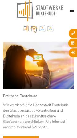 Vorschau der mobilen Webseite www.stadtwerke-buxtehude.de, Stadtwerke Buxtehude GmbH