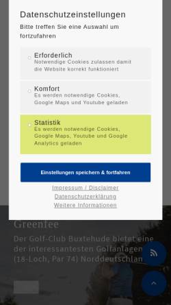 Vorschau der mobilen Webseite golfclubbuxtehude.de, Golf-Club Buxtehude