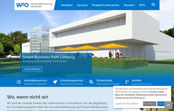 Vorschau von www.wfo.de, WFO - Wirtschaftsförderung Osnabrück GmbH