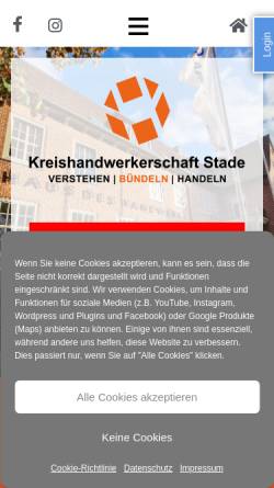 Vorschau der mobilen Webseite www.kreishandwerkerschaft-stade.de, Kreishandwerkerschaft Stade