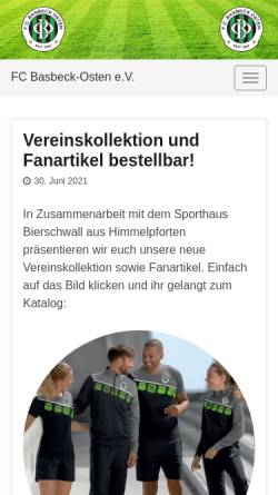 Vorschau der mobilen Webseite www.fcbasbeck-osten.de, FC Basbeck - Osten e. V.