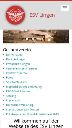 Vorschau der mobilen Webseite www.esv-lingen.de, ESV Lingen