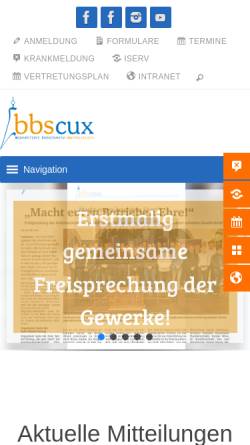 Vorschau der mobilen Webseite www.bbs-cux.de, Berufsbildende Schulen Cuxhaven
