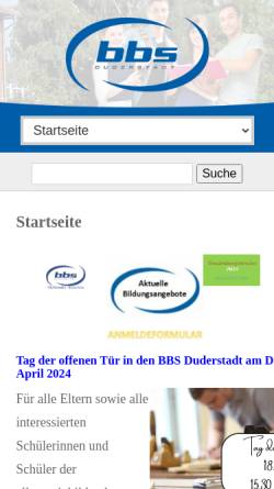 Vorschau der mobilen Webseite www.bbs-duderstadt.de, Berufsbildende Schulen