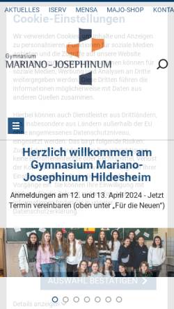 Vorschau der mobilen Webseite www.josephinum-hildesheim.de, Bischöfliches Gymnasium Josephinum