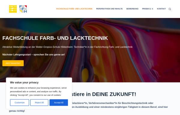 Vorschau von www.fachschule-hildesheim.de, Fachschule Farb- und Lacktechnik Hildesheim