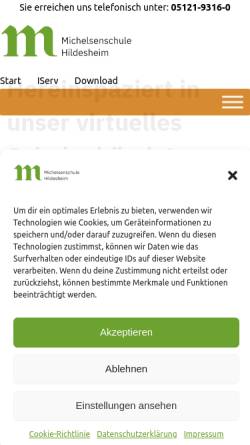 Vorschau der mobilen Webseite www.michelsenschule.de, Gymnasium Michelsenschule