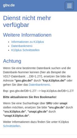 Vorschau der mobilen Webseite gso.gbv.de, Regionalkatalog Hildesheim