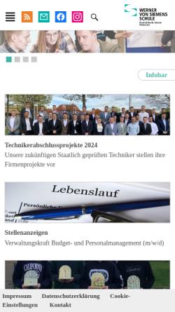 Vorschau der mobilen Webseite wvss.de, Werner v.Siemens Schule Hildesheim