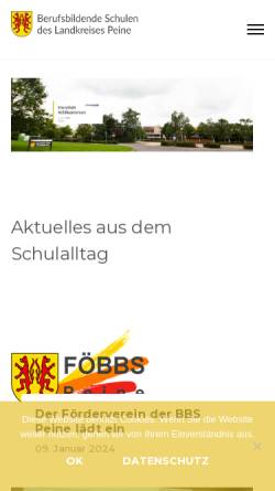 Vorschau der mobilen Webseite www.bbs-peine.de, Berufsbildende Schulen des Landkreises Peine