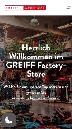 Vorschau der mobilen Webseite www.greiff-store.de, Greiff Mode GmbH & Co. KG