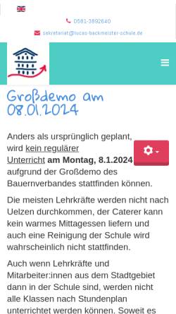 Vorschau der mobilen Webseite www.lucas-backmeister-schule.de, Lucas-Backmeister-Schule - Grund- und Hauptschule