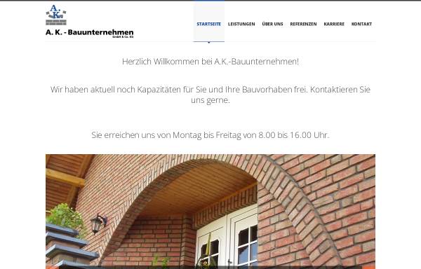 Vorschau von www.ak-bauunternehmen.de, A. K. - Bauunternehmen GmbH & Co. KG