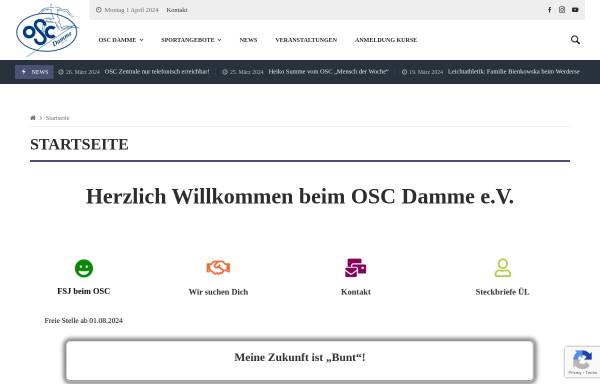 Vorschau von www.osc-damme.de, Olympischer SportClub Damme e.V.