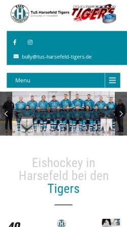 Vorschau der mobilen Webseite www.harsefeld-tigers.de, Harsefeld Tigers