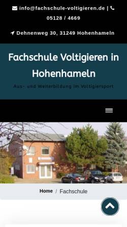 Vorschau der mobilen Webseite fachschule-voltigieren.de, Fachschule Voltigieren