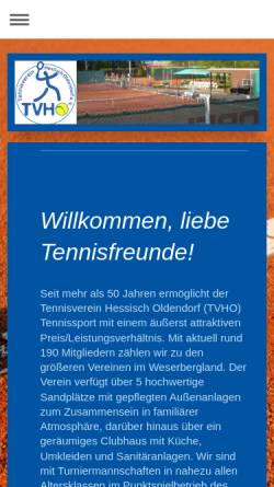 Vorschau der mobilen Webseite www.tennisverein-hessisch-oldendorf.de, Tennisverein Hessisch Oldendorf