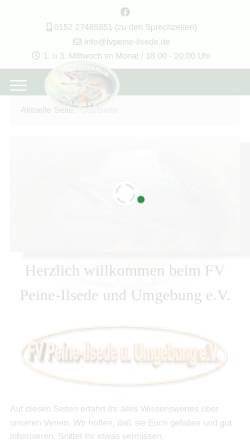 Vorschau der mobilen Webseite www.fvpeine-ilsede.de, FV Peine-Ilsede und Umgebung e.V.