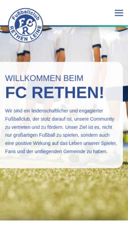 Vorschau der mobilen Webseite www.fc-rethen.de, FC Rethen